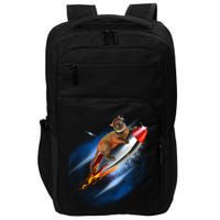 Funny Astronaut Cat Blasting Off In Space Impact Tech Backpack