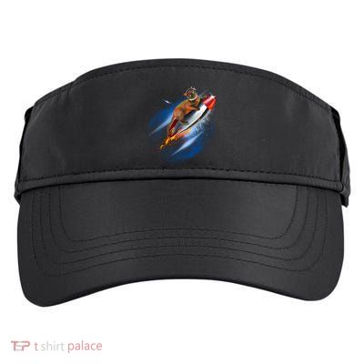 Funny Astronaut Cat Blasting Off In Space Adult Drive Performance Visor