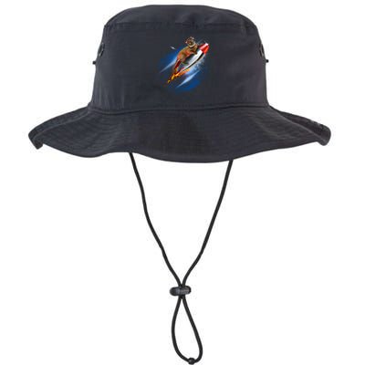 Funny Astronaut Cat Blasting Off In Space Bucket Hat