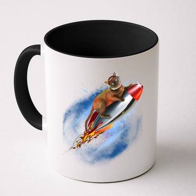 Funny Astronaut Cat Blasting Off In Space Mug