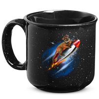 Funny Astronaut Cat Blasting Off In Space 15oz Campfire Ceramic Mug