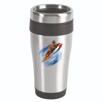 Funny Astronaut Cat Blasting Off In Space 16oz Travel Tumbler