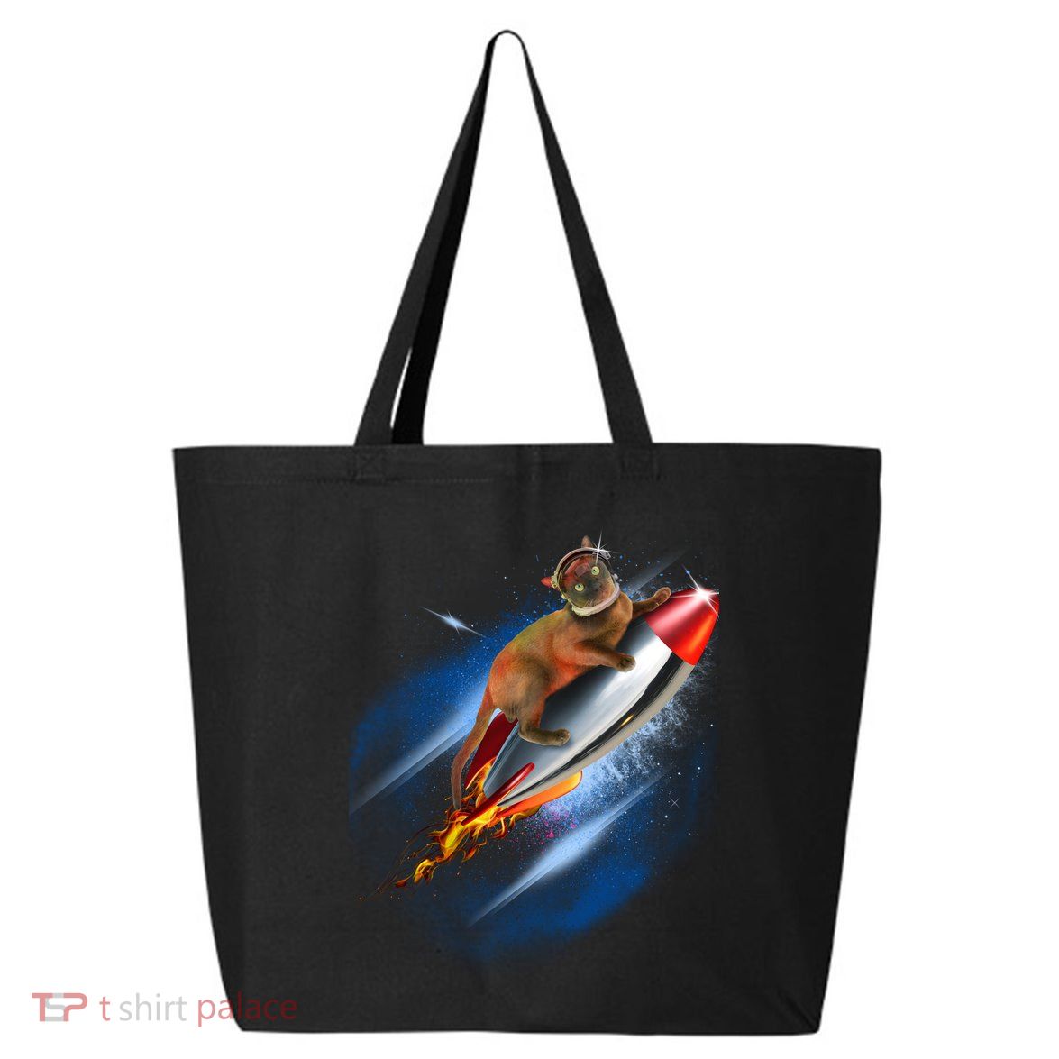 Funny Astronaut Cat Blasting Off In Space 25L Jumbo Tote