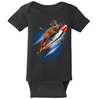 Funny Astronaut Cat Blasting Off In Space Baby Bodysuit