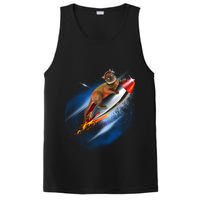 Funny Astronaut Cat Blasting Off In Space PosiCharge Competitor Tank