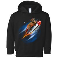 Funny Astronaut Cat Blasting Off In Space Toddler Hoodie