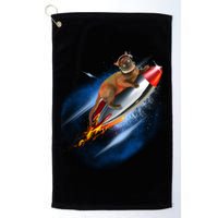 Funny Astronaut Cat Blasting Off In Space Golf Towel