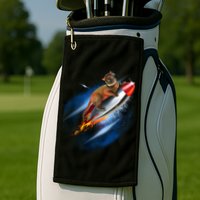 Funny Astronaut Cat Blasting Off In Space Golf Towel