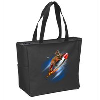Funny Astronaut Cat Blasting Off In Space Zip Tote Bag