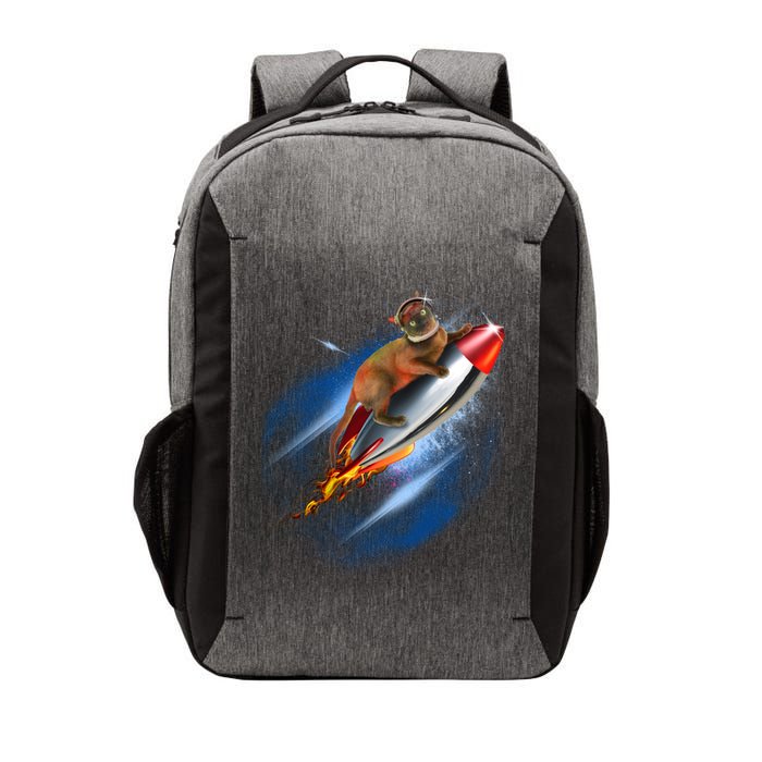 Funny Astronaut Cat Blasting Off In Space Vector Backpack
