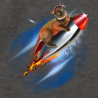 Funny Astronaut Cat Blasting Off In Space Vector Backpack