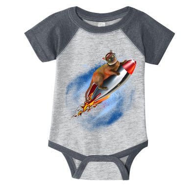 Funny Astronaut Cat Blasting Off In Space Infant Baby Jersey Bodysuit