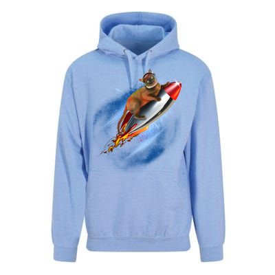 Funny Astronaut Cat Blasting Off In Space Unisex Surf Hoodie