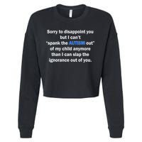 Funny Autism Quote Cropped Pullover Crew