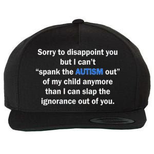 Funny Autism Quote Wool Snapback Cap