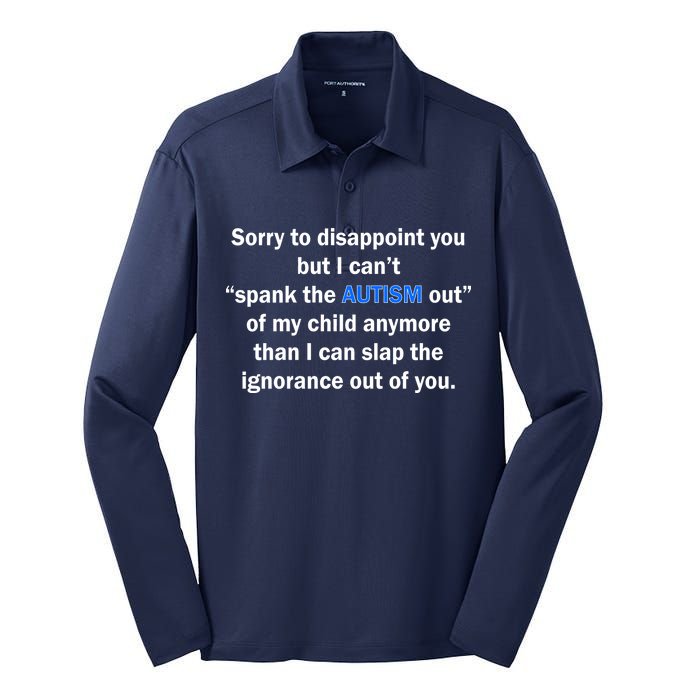 Funny Autism Quote Silk Touch Performance Long Sleeve Polo