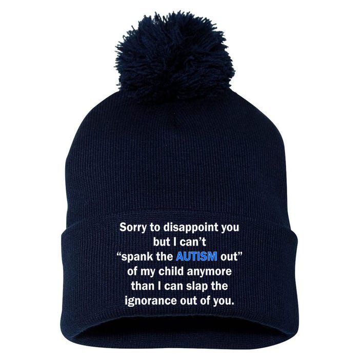 Funny Autism Quote Pom Pom 12in Knit Beanie