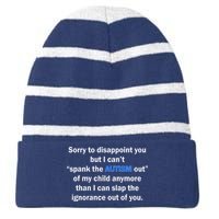 Funny Autism Quote Striped Beanie with Solid Band