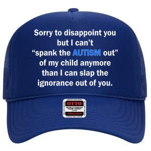 Funny Autism Quote High Crown Mesh Back Trucker Hat