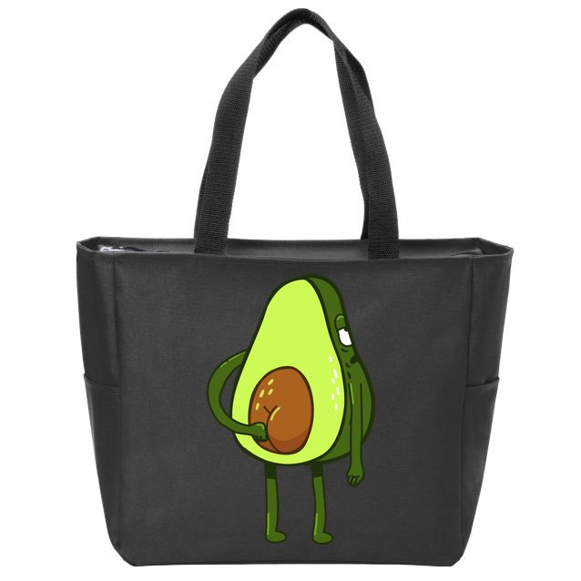 Funny Avocado Butt Zip Tote Bag