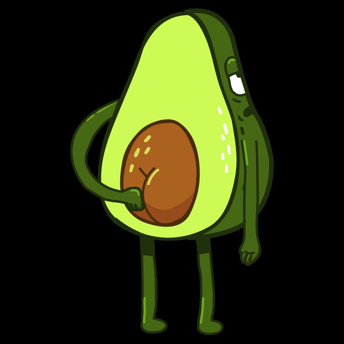 Funny Avocado Butt Zip Tote Bag