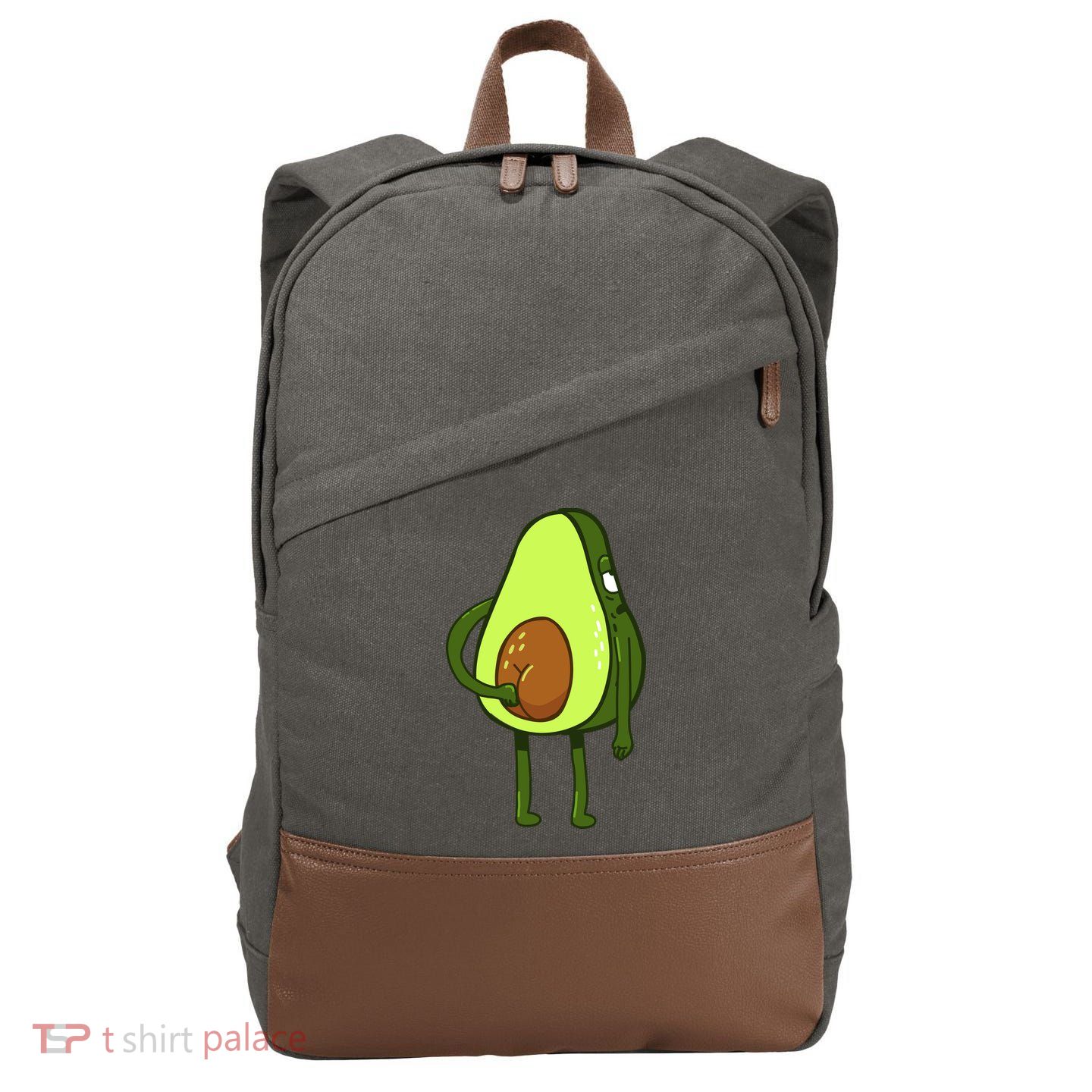 Funny Avocado Butt Cotton Canvas Backpack