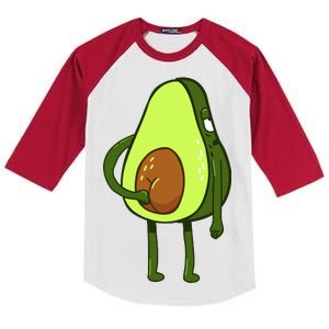 Funny Avocado Butt Kids Colorblock Raglan Jersey