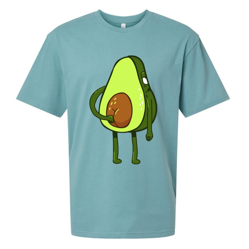 Funny Avocado Butt Sueded Cloud Jersey T-Shirt