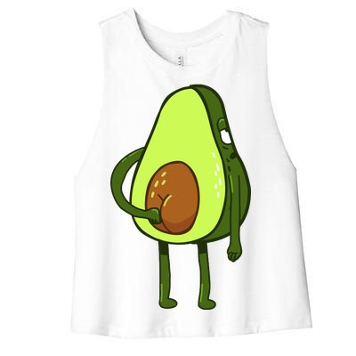 Funny Avocado Butt Women's Racerback Cropped Tank