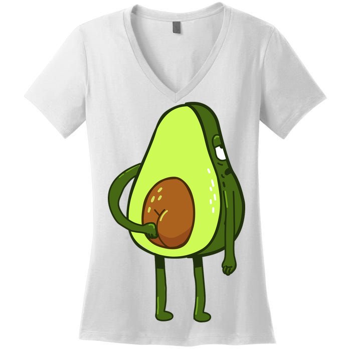 Funny Avocado Butt Women's V-Neck T-Shirt