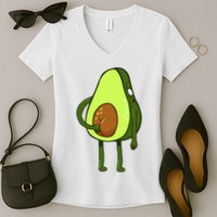 Funny Avocado Butt Women's V-Neck T-Shirt