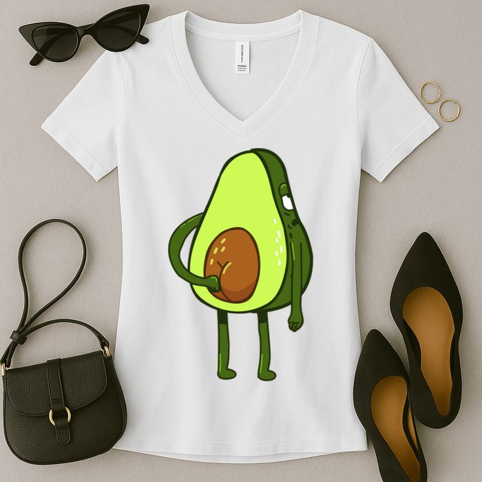 Funny Avocado Butt Women's V-Neck T-Shirt