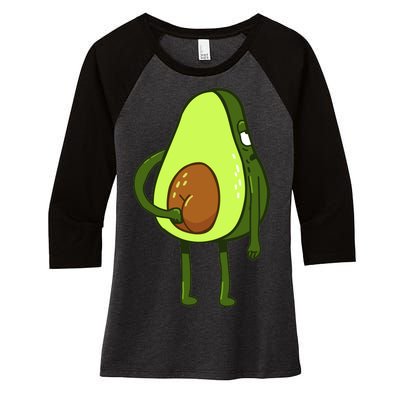 Funny Avocado Butt Women's Tri-Blend 3/4-Sleeve Raglan Shirt