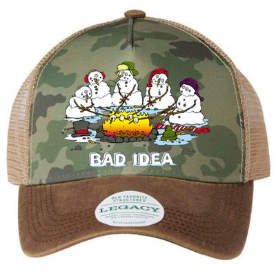 Funny Bad Idea - Snowman Melting Christmas Legacy Tie Dye Trucker Hat