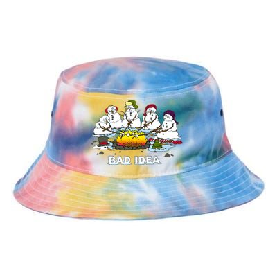 Funny Bad Idea - Snowman Melting Christmas Tie Dye Newport Bucket Hat