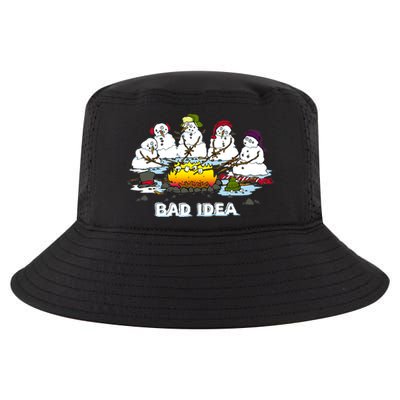 Funny Bad Idea - Snowman Melting Christmas Cool Comfort Performance Bucket Hat