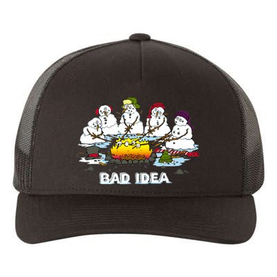 Funny Bad Idea - Snowman Melting Christmas Yupoong Adult 5-Panel Trucker Hat