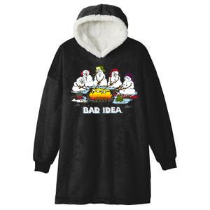 Funny Bad Idea - Snowman Melting Christmas Hooded Wearable Blanket