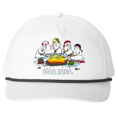 Funny Bad Idea - Snowman Melting Christmas Snapback Five-Panel Rope Hat