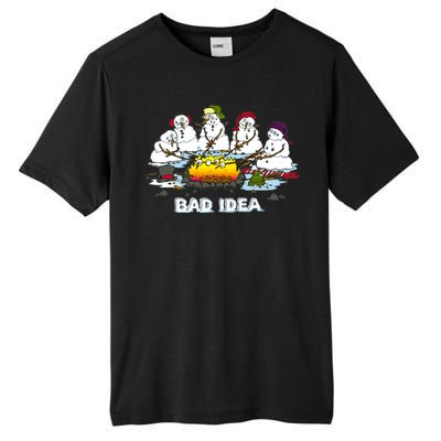 Funny Bad Idea - Snowman Melting Christmas Tall Fusion ChromaSoft Performance T-Shirt