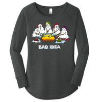 Funny Bad Idea - Snowman Melting Christmas Women's Perfect Tri Tunic Long Sleeve Shirt