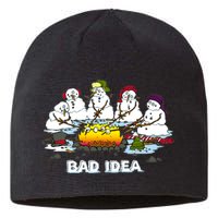 Funny Bad Idea - Snowman Melting Christmas Sustainable Beanie