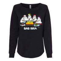 Funny Bad Idea - Snowman Melting Christmas Womens California Wash Sweatshirt