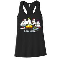 Funny Bad Idea - Snowman Melting Christmas Women's Racerback Tank