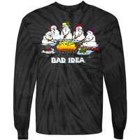 Funny Bad Idea - Snowman Melting Christmas Tie-Dye Long Sleeve Shirt