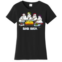 Funny Bad Idea - Snowman Melting Christmas Women's T-Shirt