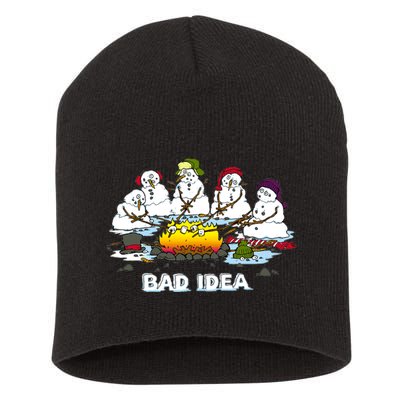 Funny Bad Idea - Snowman Melting Christmas Short Acrylic Beanie