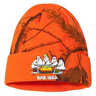 Funny Bad Idea - Snowman Melting Christmas Kati Licensed 12" Camo Beanie