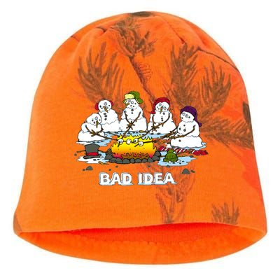 Funny Bad Idea - Snowman Melting Christmas Kati - Camo Knit Beanie