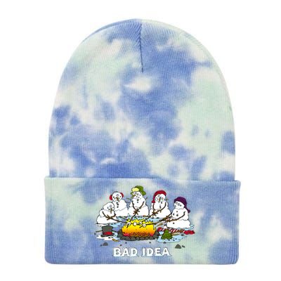 Funny Bad Idea - Snowman Melting Christmas Tie Dye 12in Knit Beanie